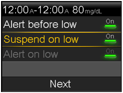 pump-630g-low-setup-data-entry-screen-suspend-on-low-selected