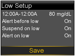pump-630g-low-setup-screen-save-selected