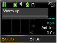pump-630g-sensor-graph-screen-warm-up-bolus-selected