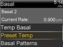 pump-780g-basal-screen-preset-temp-selected