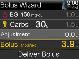 pump-780g-bolus-wizard-screen-bolus-3-9-selected