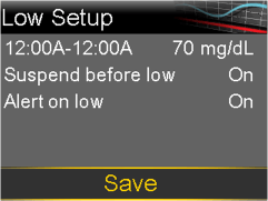 pump-780g-low-setup-screen-save-selected