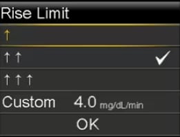 pump-780g-rise-limit-screen-single-arrow-selected