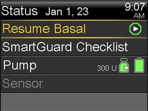 pump-780g-status-screen-resume-basal-selected
