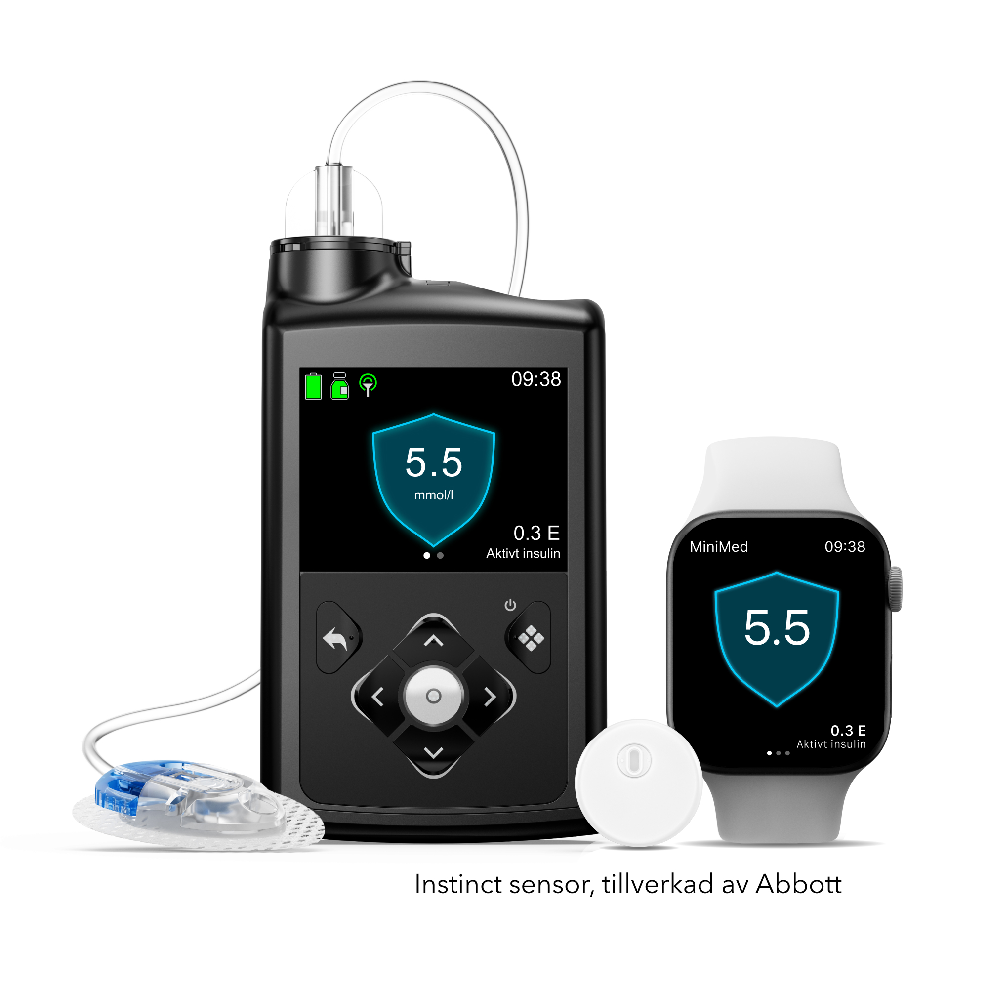 780G pump, Instinct Sensor, and smartwatch, 