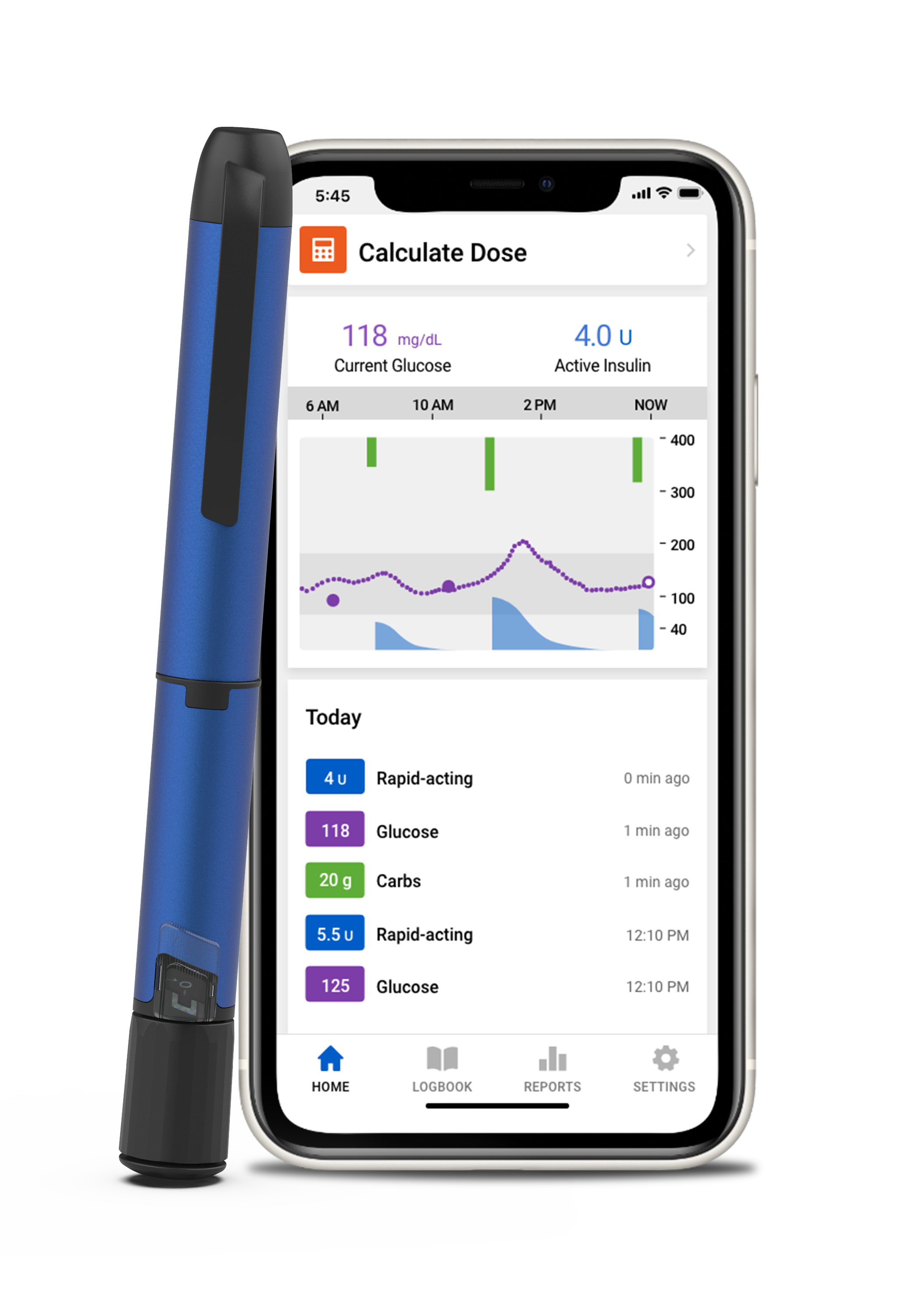 InPen 2.5 leaning CGM screen